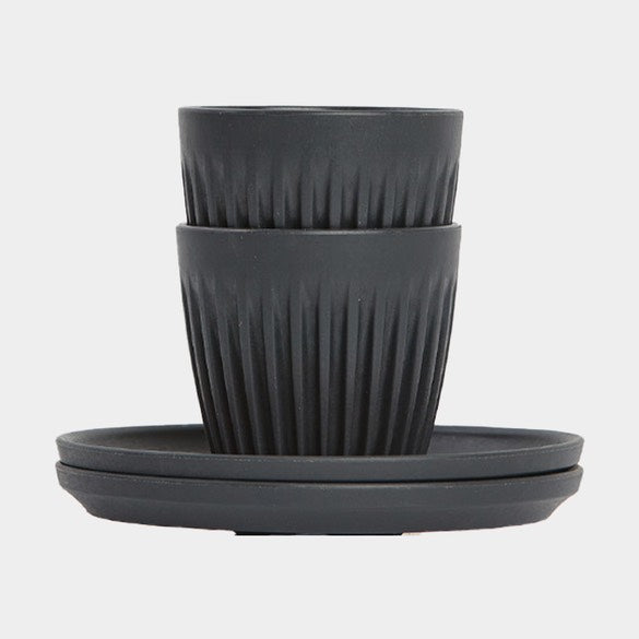 Huskee Cup 3 OZ Espresso Set Black