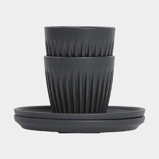Huskee Cup 3 OZ Espresso Set Black