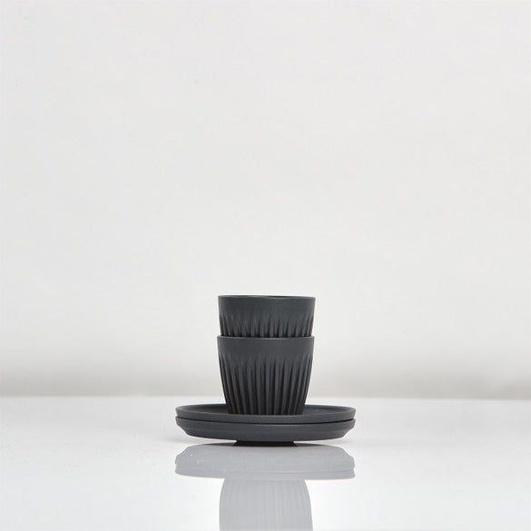 Huskee Cup 3 OZ Espresso Set Black